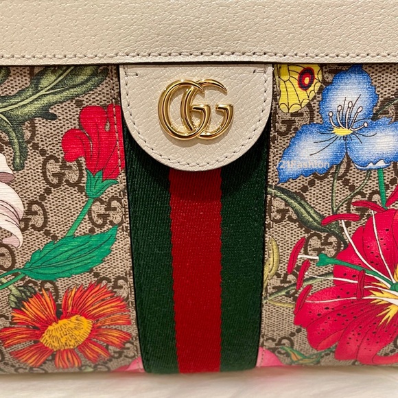 NEW Authentic Gucci Ophidia GG Flora Shoulder Bag - Picture 6 of 11